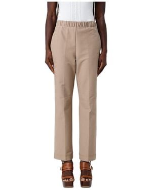 Max Mara Elastic Waist Casual Trousers - Natural