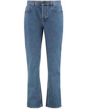 Burberry Logo Patch Straight-Leg Jeans - Blue