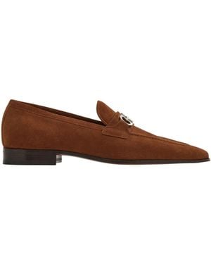 Ferragamo Gancini Buckle Loafer - Brown