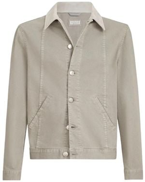 Brunello Cucinelli Garment-Dyed Outerwear Jacket - Gray
