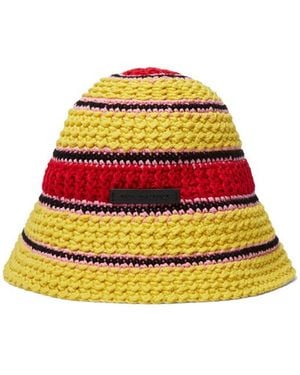 Stella McCartney Colour-Block Crochet Hat - Yellow