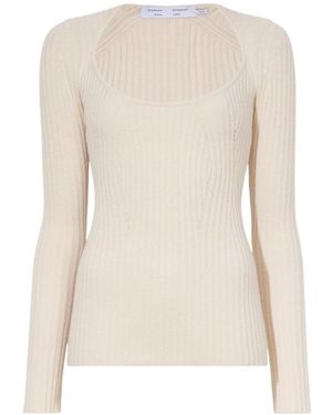 Proenza Schouler Label Scoop Neck Knitted Top - Natural