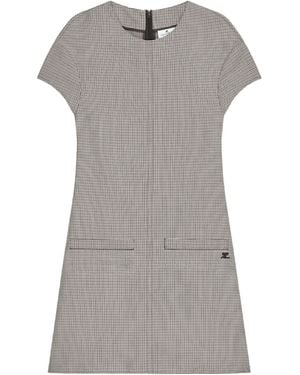 Courreges Courrèges Houndstooth-Pattern Mini Dress - Grey