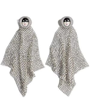 Dior Mask Earrings - White