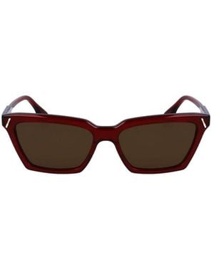 Victoria Beckham Eyewear Cat Eye Frame Full Rim Sunglasses - Brown