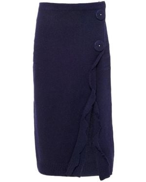 Prada Slit-Detailed Skirt - Blue