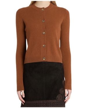 Marella Cicogna Crew Neck Cardigan - Brown