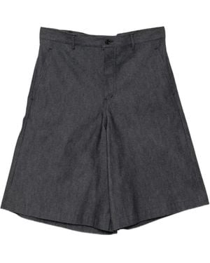 Comme des Garçons Wide-Leg Denim Shorts - Gray