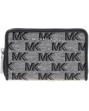 Michael Kors Logo-Plaque Zip-Fastening Wallet - Grey