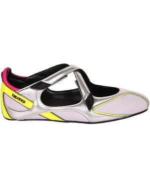 The Attico The Strapped Paneled Flat Shoes - Multicolor