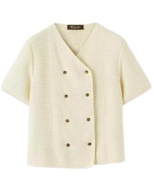 Loro Piana Lonar Short-Sleeved Cardigan - White