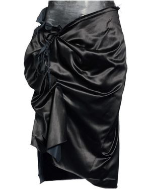 Maison Margiela Minimalist Satin Pencil Skirt - Black