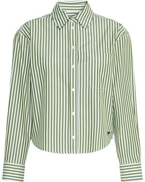 Weekend by Maxmara Cotton Stripe Shirt - Green