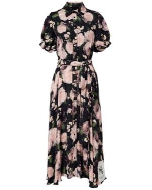 Erdem Floral Belted Shirt Dress - Black