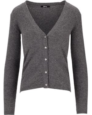 Lela Rose Long-Sleeve Knitted Cardigan - Gray