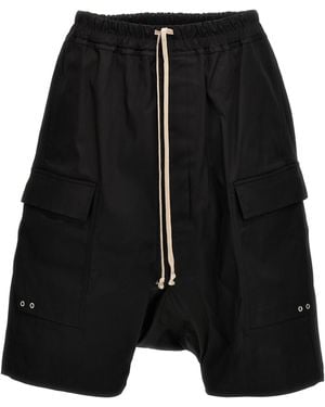 Rick Owens Drop-Crotch Drawstring Cargo Shorts - Black