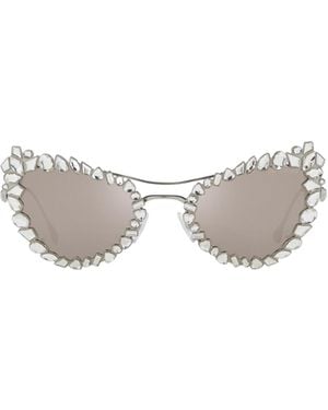 Swarovski Crystal Embellished Sunglasses - White