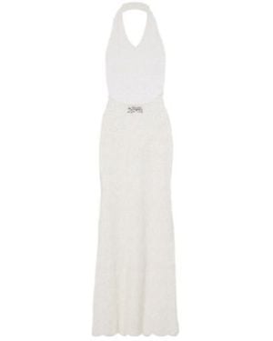 Nili Lotan Eddie Crochet Halterneck Cotton Maxi Dress - White