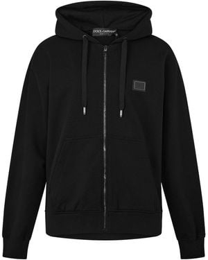 Dolce & Gabbana Pure Hooded Zip-Up Jacket - Black