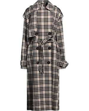 Sportmax Checked Trench Coat - Gray