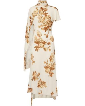 Magda Butrym Floral Scarf-Detail Midi Dress - Metallic