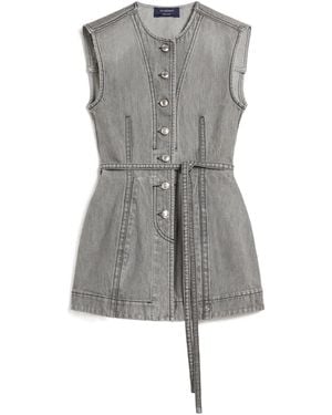 Sportmax Belted Buttoned Top - Grey