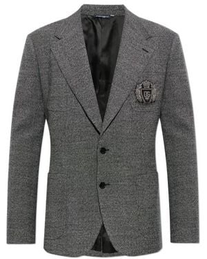 Dolce & Gabbana Lapel Long-Sleeved Suit Jacket - Gray