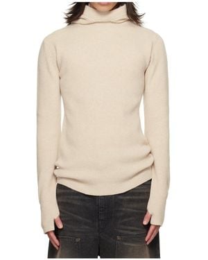 Egonlab Ribbed-Knit Hoodie - Natural