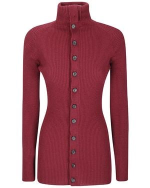 Yohji Yamamoto Turtleneck Cardigan - Red