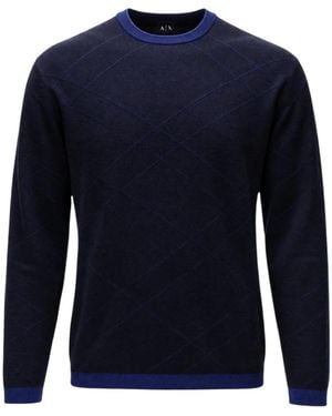 ARMANI EXCHANGE Crew-Neck Knit Top - Blue