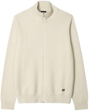 Paul Smith Zip-Up Knitted Cardigan - White