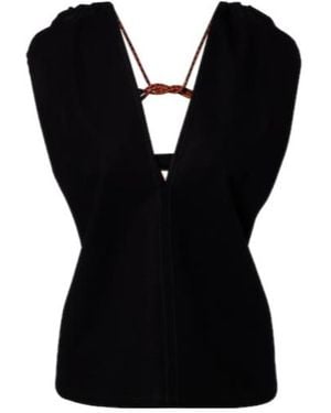 Plan C Cotton Crêpe Top - Black