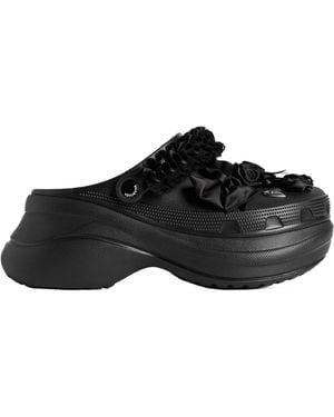 Balenciaga Crocs Embellished Platform Clogs - Black