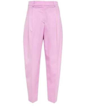 Stella McCartney High-Rise Tapered Wool Trousers - Pink
