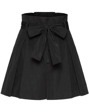 RED Valentino High Waist Bow Shorts - Black