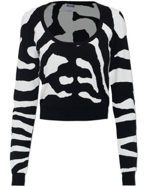 Moschino Long-Sleeve Knit Top - Black