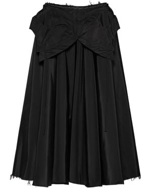 Maison Margiela High Waist Pleated A-Line Skirt - Black