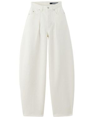 Jacquemus The Ovalo De-Nîmes Denim Jeans - White
