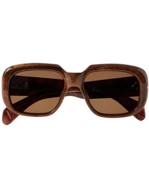 Jacques Marie Mage Square-Frame Sunglasses - Brown