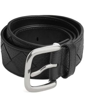 Bottega Veneta Intrecciato Taurillon Belt - Black