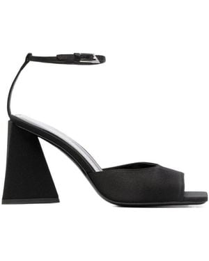 The Attico Piper 85Mm Satin Sandals - Black