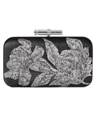 Givenchy Pout Evening Clutch With Sequins Floral Embroideries - Gray