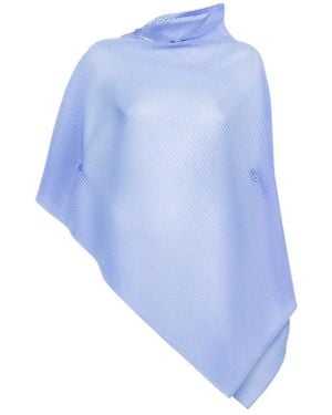 Issey Miyake Pleated Poncho - Blue