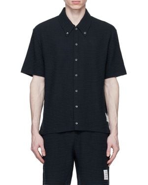Thom Browne University Stripe-Print Shirt - Black