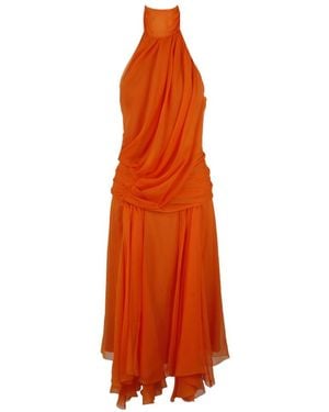 Alberta Ferretti Logo Dress - Orange