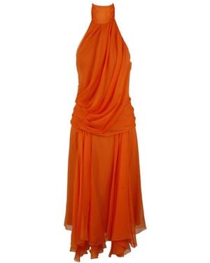 Alberta Ferretti Logo Dress - Orange