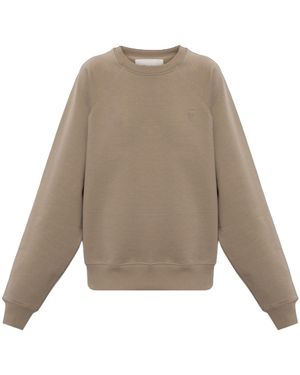 Ami Paris Ami De Coeur Crewneck Sweatshirt - Natural