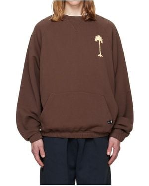 Palm Angels Crew-Neck Sweatshirt - Brown