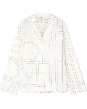 TOTEME Totême Monogram Long-Sleeved Blouse - White