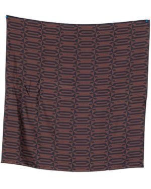 Lanvin Geometric-Pattern Silk Scarf - Purple